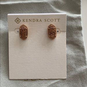 Kendra Scott Ellie Stud Earrings Rose Gold Drusy